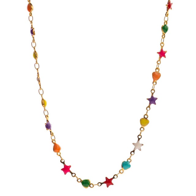 Contemporary Rainbow Stars & Hearts Choker Necklace For Sale - Image 3 of 8