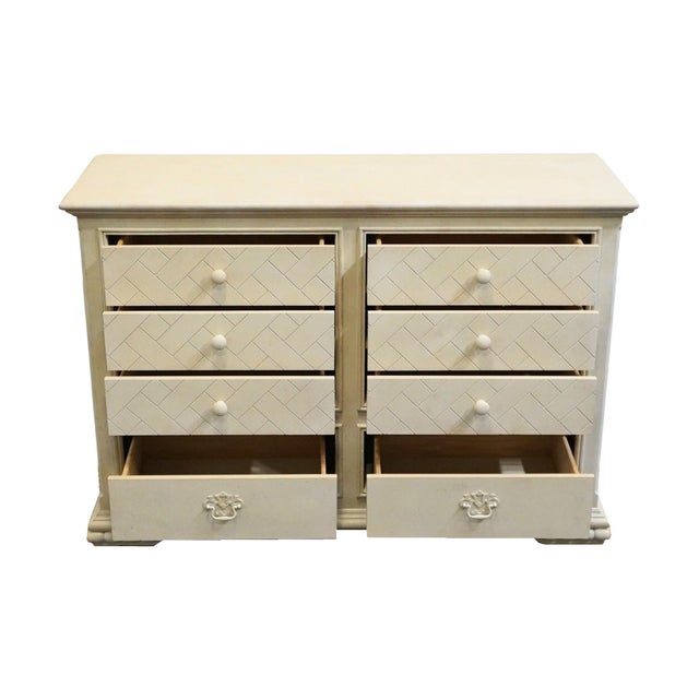 Late 20th Century Late 20th Century Atlavista Lane Cream / Off White Contemporary Modern 56" Double Dresser For Sale - Image 5 of 13