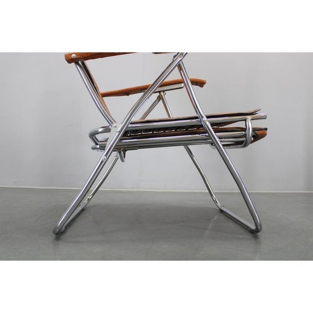 Vintage Italian Folding Lounge Chair in Leatherette, 1970s For Sale - Image 13 of 18