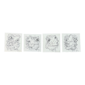 1980’s Four Original Wayne Cunningham Abstract Drawings - Set of Four