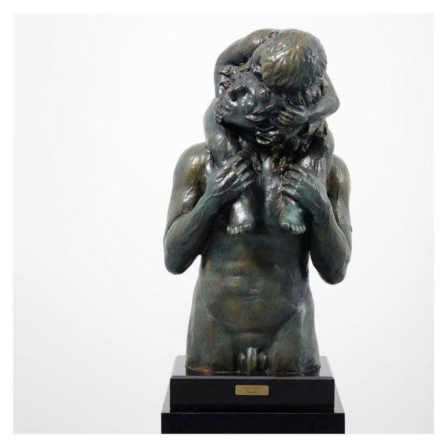 Verdigris 1980s “Victor Salmones ‘Primogénito’ Bronze Sculpture, Edition 5/10 For Sale - Image 8 of 16