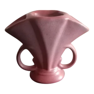 Vintage 1960s Unmarked McCoy Mauve Agate Fan Vase or Holder
