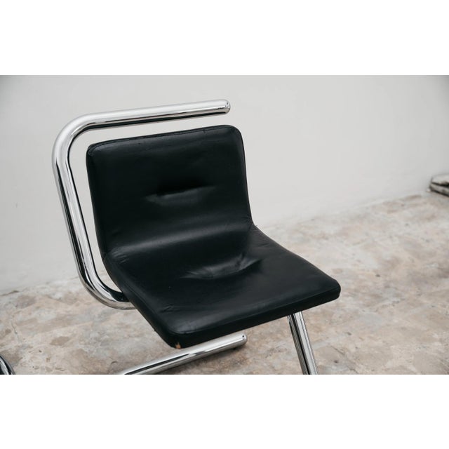Vintage Chrome Tubular Chairs by Luigi Bardini, 1970s, Set of 2 For Sale - Image 4 of 9