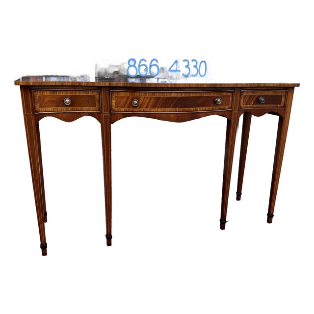 Late 20th Century English Banded Mahogany Sideboard For Sale