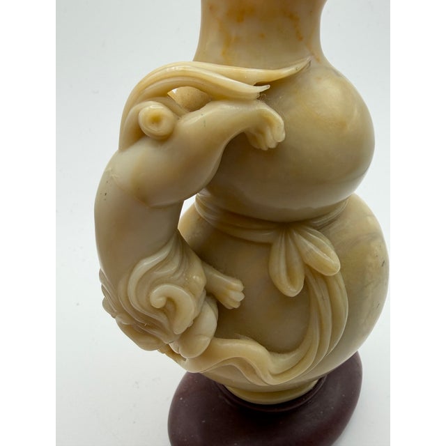 Vintage Soapstone Carving Eith Mythical Creature For Sale - Image 10 of 12