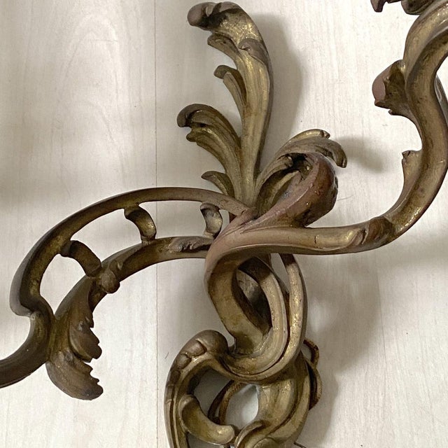 Louis XV Style Bronze Wall Sconces, Set of 2 For Sale - Image 6 of 13