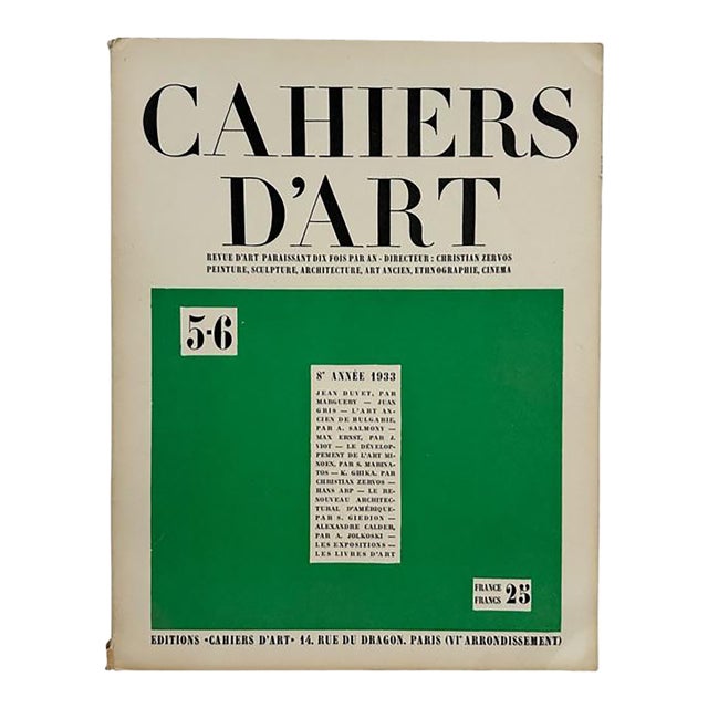 Cahiers d'Art – Issues No. 5-6 (8th Year, 1933)/Max Ernst/Juan Gris/Hans Arp/Calder For Sale