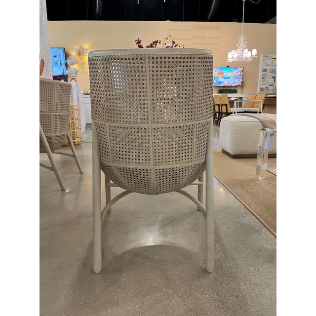 McGuire McGuire "Taru" Cane and Upholstered Dining Chair by Designer Laura Kirar For Sale - Image 4 of 8