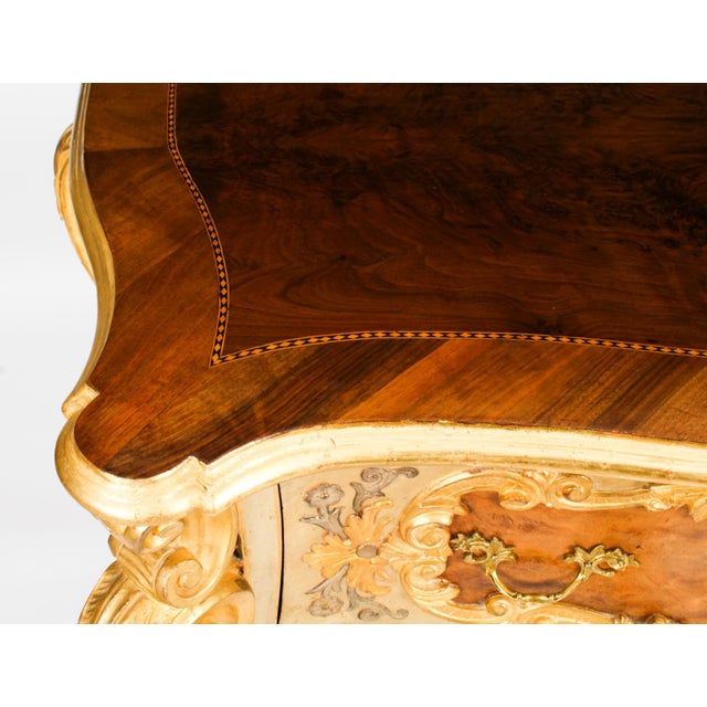 Wood Antique Venetian Walnut and Giltwood Commodes, 1890s, Set of 2 For Sale - Image 7 of 18