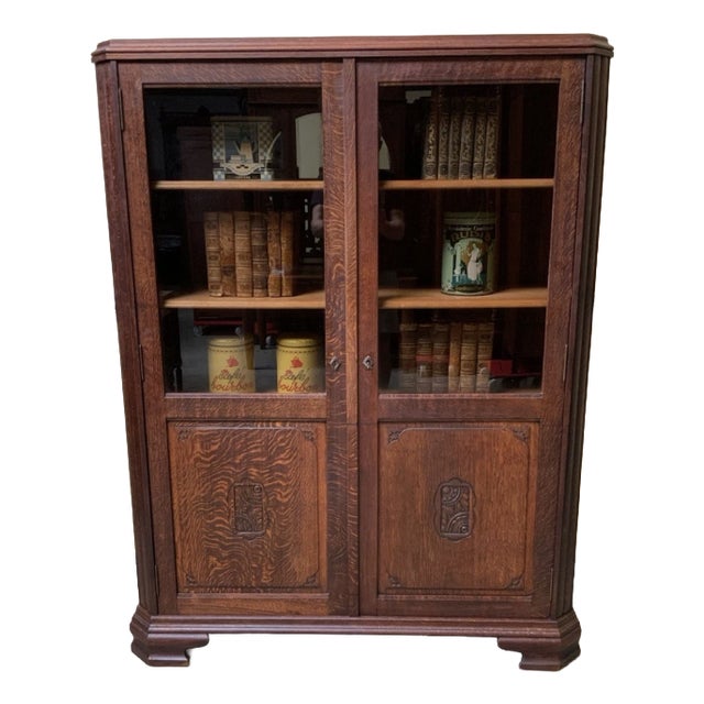 Vintage Art Deco Bookcase, 1925 For Sale