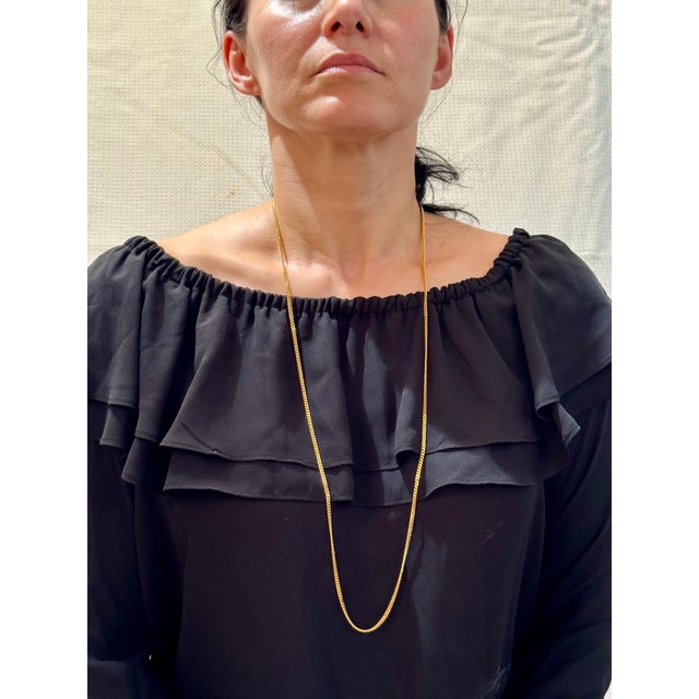 Vintage 14 Karat Yellow Gold 22 Gm Chain Necklace 35 Inch Long For Sale - Image 13 of 18