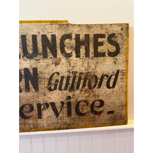 Antique Braeburn Hotel Guilford Maine Painted Wooden Roadside Advertising Sign, C. 1920-1935 For Sale - Image 14 of 18
