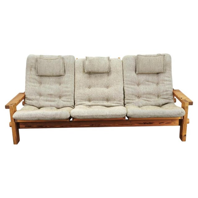 Dymling Three-Seater Pine Sofa by Yngve Ekström for Swedese, 1970s For Sale - Image 16 of 16