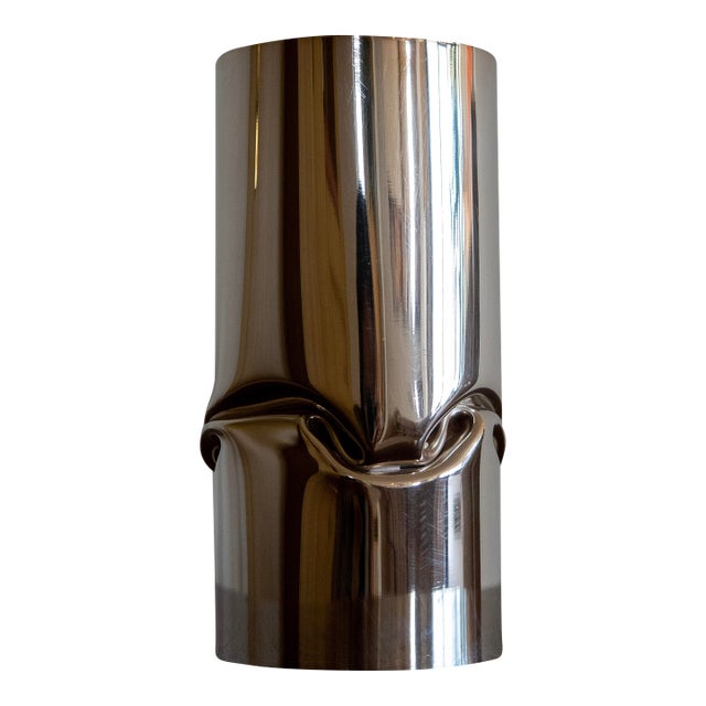 Christofle French Modern Sculptural Silver-Plated Vase For Sale