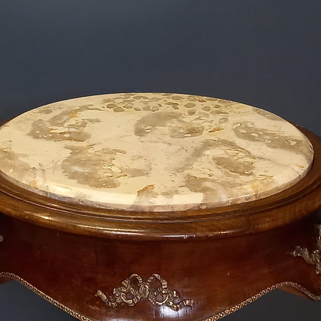 Traditional French Wine Table with Marble Top, 1890s For Sale - Image 3 of 13