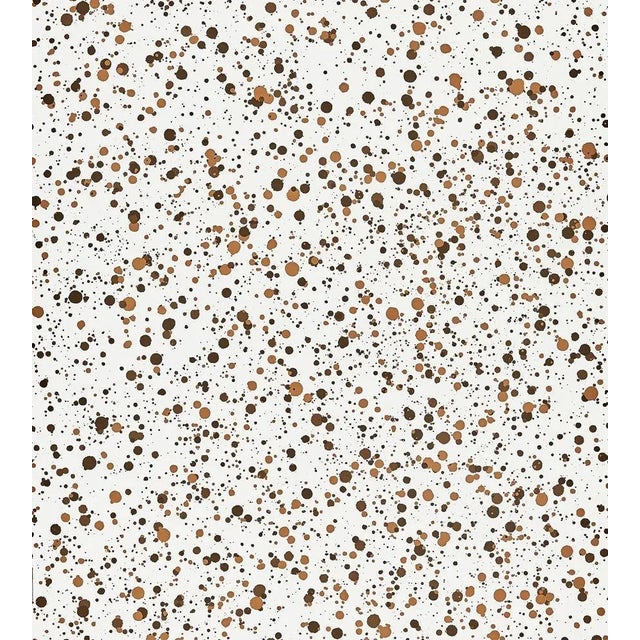 Sample - Hinson for The House of Scalamandré Spatter Wallcovering, Brown on White For Sale