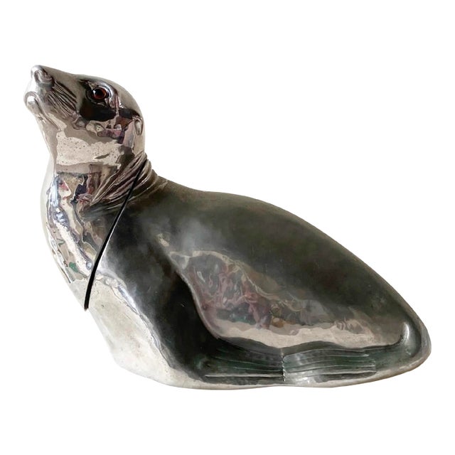 Italian Silver Plated Seal Form Wine Cooler, Franco Lapini Style For Sale