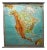 Vintage North American Map Pull-Down Wall Chart Poster Print For Sale