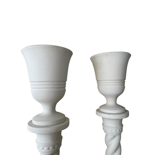 1940s French Plaster Columns and Illuminated Basins by J.C Moreux, 1940s, Set of 2 For Sale - Image 5 of 13