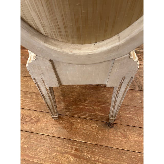 Cream Carved Painted Wood French Country Upholstered Bergere Chairs - A Pair For Sale - Image 8 of 14