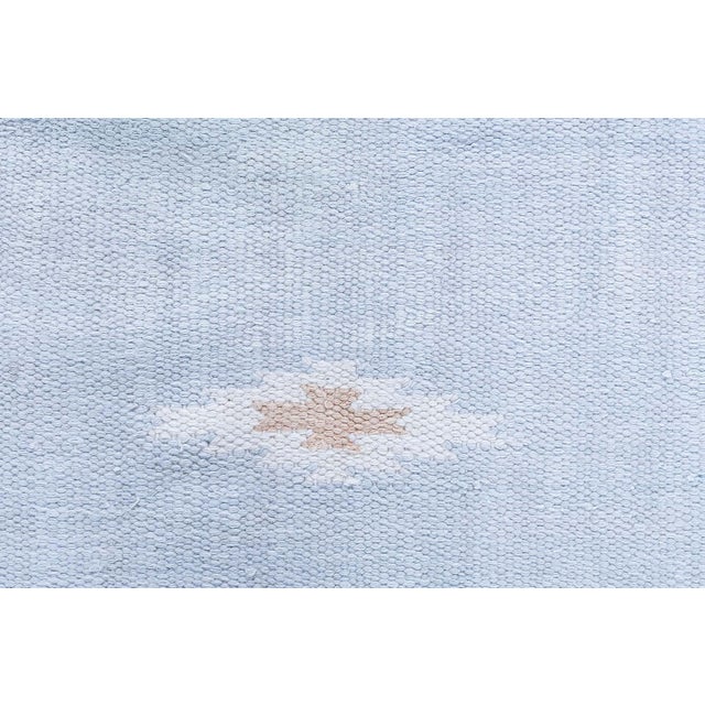 Doris Leslie Blau Mid-Century Indian Dhurrie Cream Flatweave Cotton Rug For Sale - Image 4 of 10