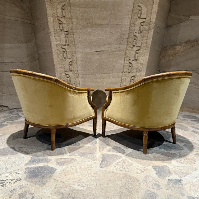 1960s 1960s Faux Bamboo Lounge Chairs Century Furniture Hickory Nc For Sale - Image 5 of 12