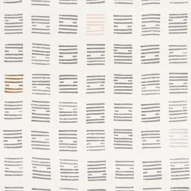 Schumacher X Caroline Z Hurley Tiasquam Fabric in Charcoal For Sale