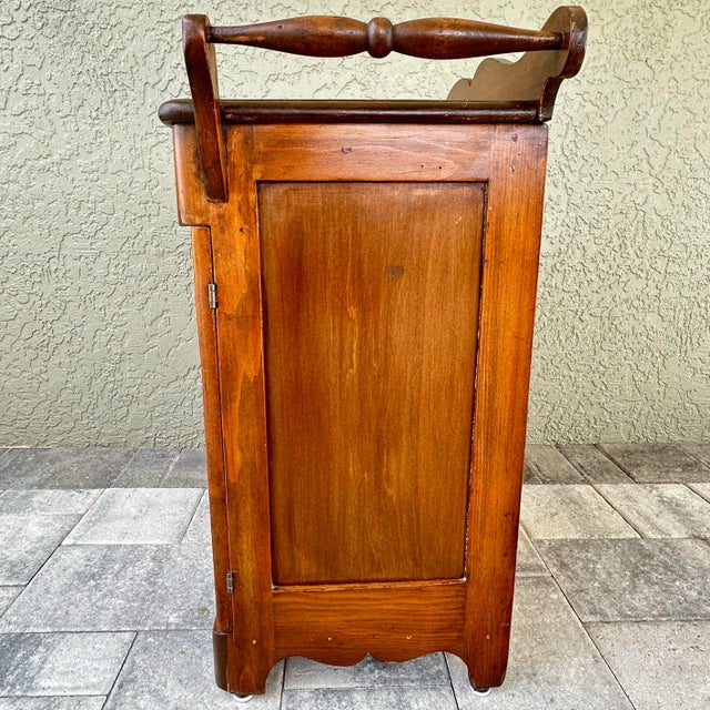 Farmhouse Antique Mid 19th Century Primitive/Rustic Style Handmade Maple Wood Washstand/Coffee Bar/Nightstand/Commode For Sale - Image 3 of 12