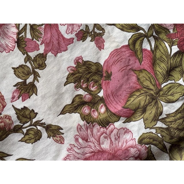 Vintage Mid-Century Bird & Floral Cotton Sateen Drapery Panels | Pair For Sale In Philadelphia - Image 6 of 11