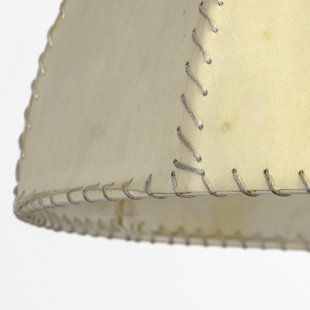 Transitional Stevie Whipstitch Vellum Pendant Small For Sale - Image 3 of 5