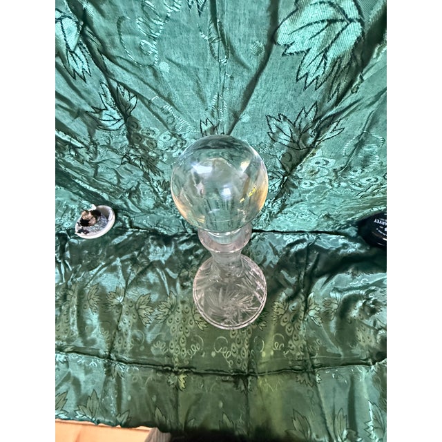 1940s 1940's Art Deco Beautiful Etched Lead Crystal Decanter For Sale - Image 5 of 5