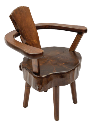 Mid-Century Modern French Wooden Armchair attributed to Pierre Chapo, 1960s