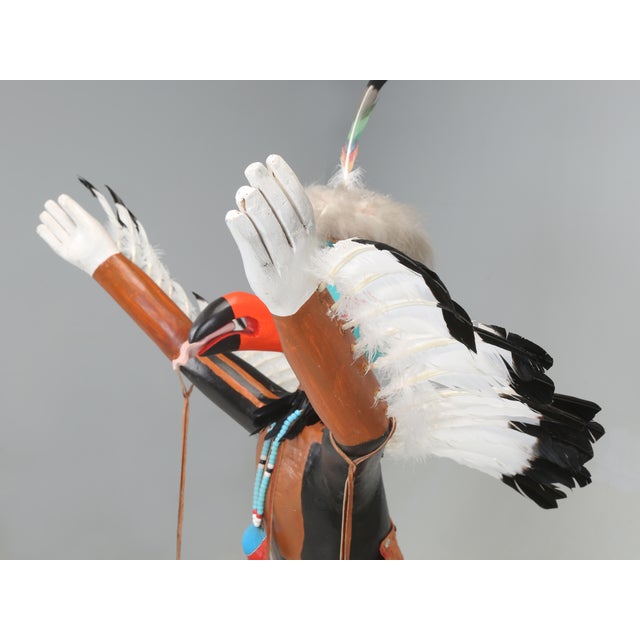 Massive 5ft Tall Navajo Eagle Dancer Kachina Signed "Guy v.y." For Sale - Image 9 of 12