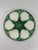 A striking antique French Faience Longchamp glazed majolica oyster plate with a vibrant green basket weave background and...