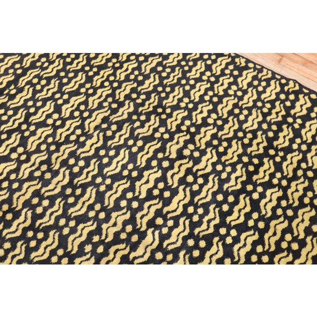 Vintage Turkish Black and Yellow Deco Rug For Sale - Image 9 of 18