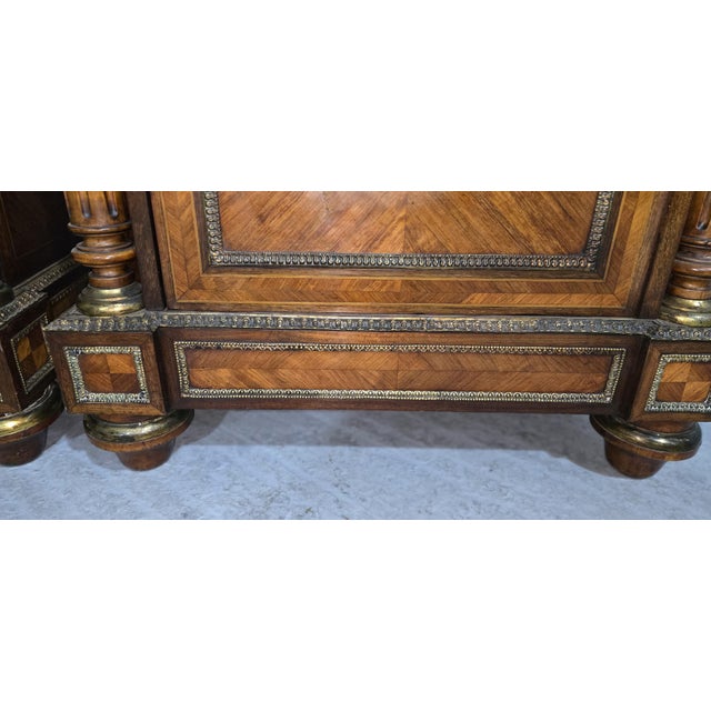 Brown Tall French Louis XVI Porcelain Mounted Cabinets, 1880, Set of 2 For Sale - Image 8 of 18