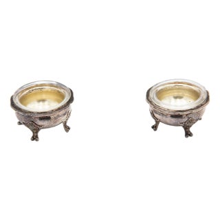 Silver Salt and Pepper Shaker Set with Glass Core, Set of 2 For Sale