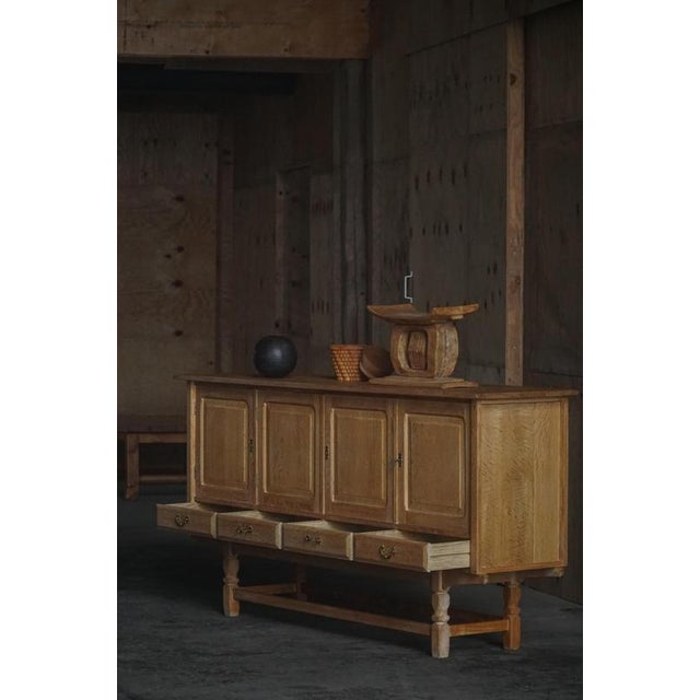 Mid-20th Century Brutalist Sideboard in Oak, 1960s For Sale - Image 4 of 14