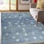 6x9 Blue Hand-Knotted Wool Faded Denim Texture Tribal Modern Carpet Rug For Sale - Image 9 of 9