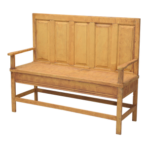 Antique Irish Pine Bench in an Old Scumbled Painted Finish Late 1800's Original