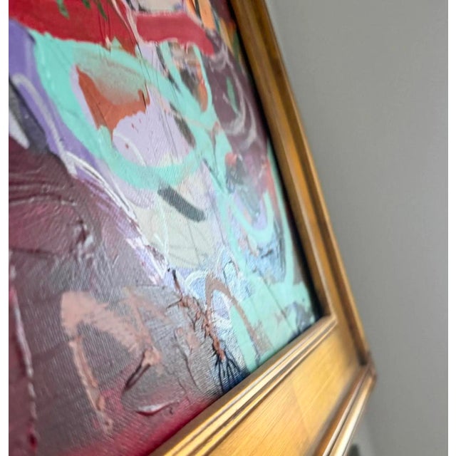 Wood 2020 Original Lesley Grainger Abstract Painting, on Stretched Canvas and Framed For Sale - Image 7 of 7