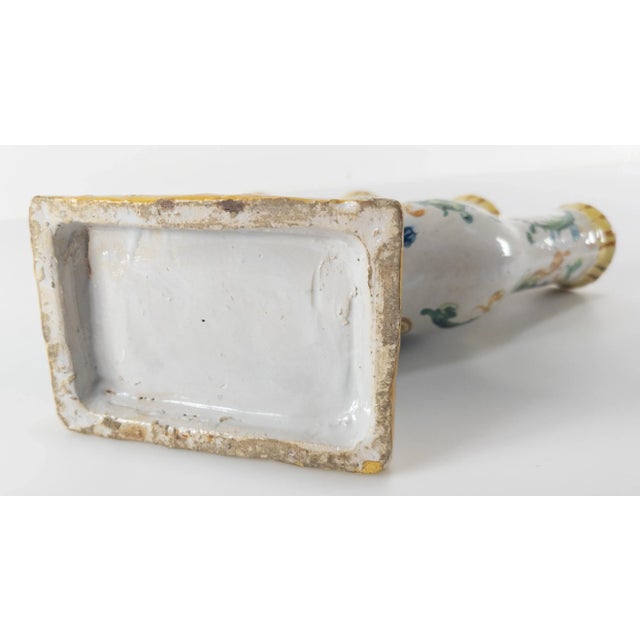 19th/20th Century European Majolica Maiolica Faience Tulipiere Flower Vase For Sale - Image 10 of 13