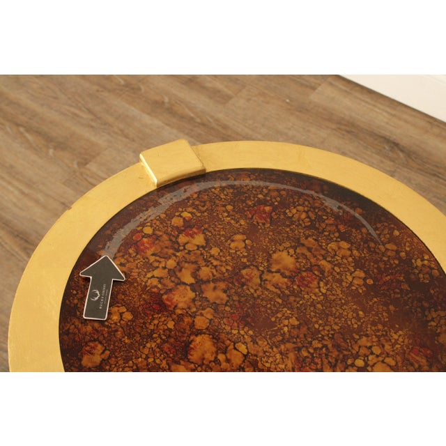 Hollywood Regency Hollywood Regency Pair of Gold Painted Side Tables For Sale - Image 3 of 12