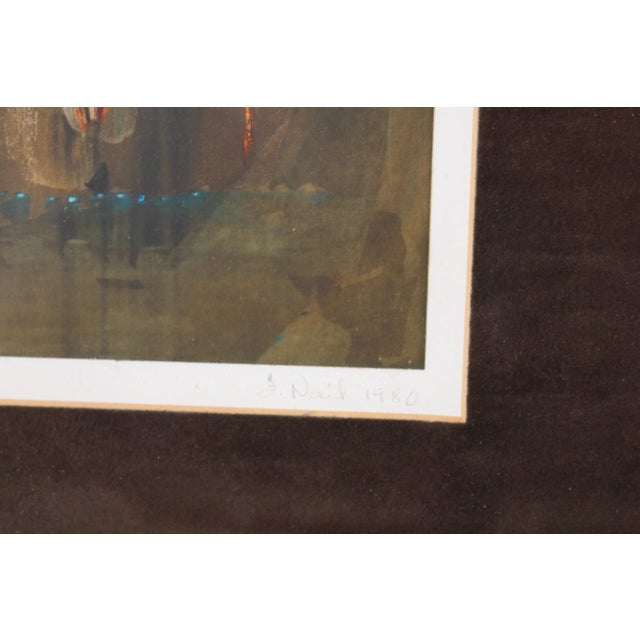 Contemporary Frances Nail Contemporary Brown and Blue Serigraphs 1980 - a Pair For Sale - Image 3 of 8