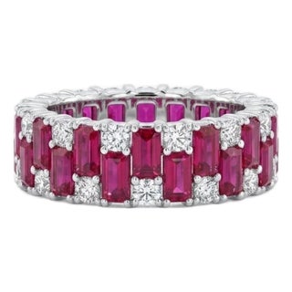 Natural 18k Gold Ruby Halo Ring With 0.39ct Diamonds, Size 6 For Sale