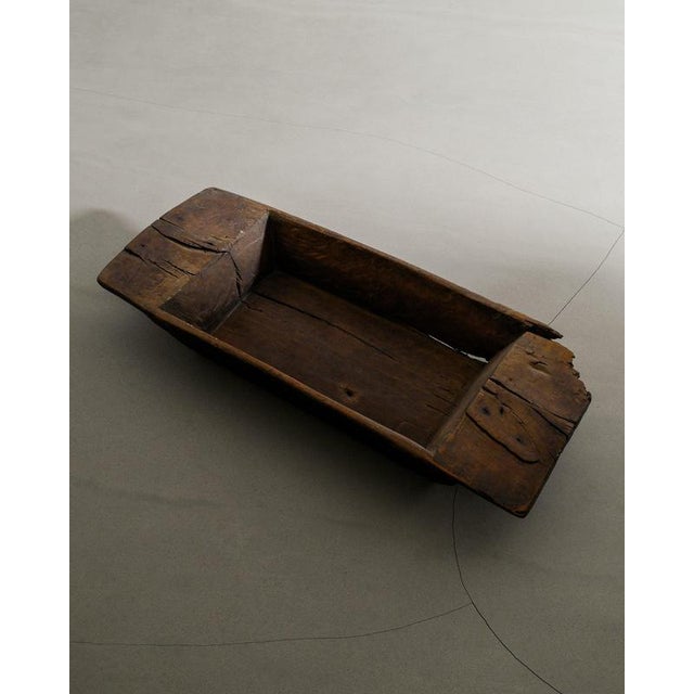 Large Antique Swedish Brutalist Wooden Tray with Handles, 1800s For Sale - Image 3 of 5