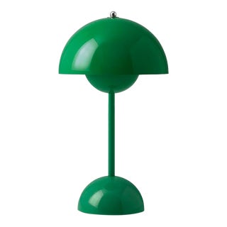 &Tradition Verner Panton Flowerpot Table Portable Lamp VP9, Signal Green For Sale