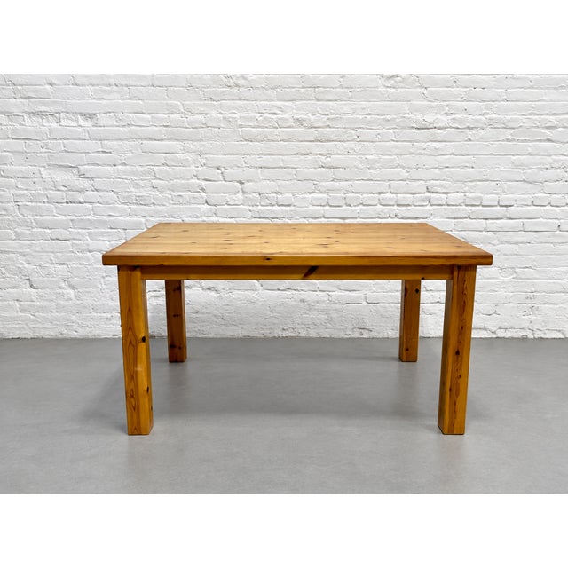 Mid-Century Modern Mid Century Modern Scandinavian Solid Pine Dining Table + Drop Leaf Expandable, C. 1970's For Sale - Image 3 of 16