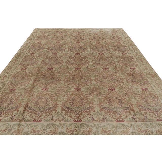 2010s Rug & Kilim’s European Style Rug in Beige Brown With Floral Patterns “Granada” For Sale - Image 5 of 8