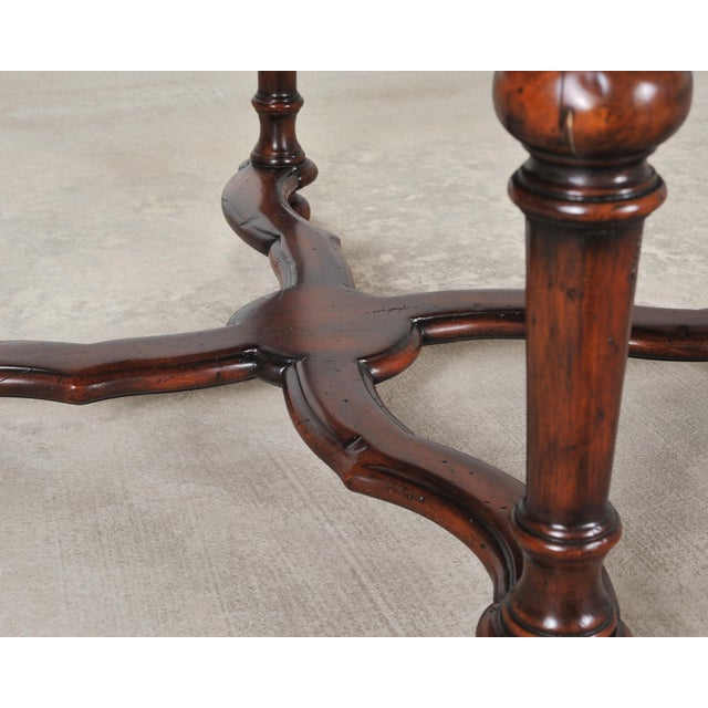 Pair of Louis XIII Baroque Style Mahogany Leather Armchairs For Sale - Image 15 of 18